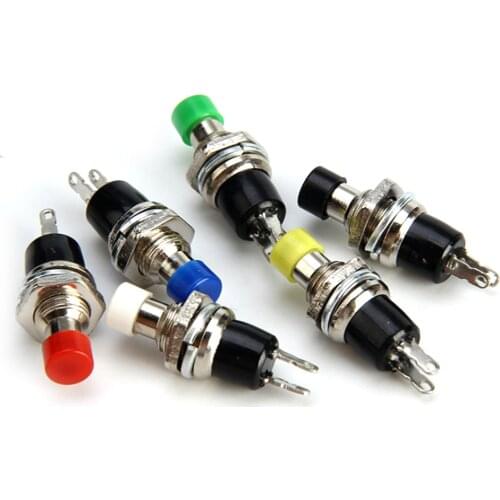 6pcs PBS-110 7MM Momentary Push button Switch Press the reset switch Momentary On Off Push Button Micro SwitchNormally Open NO