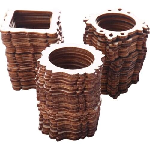 72 Pieces/Lot Wooden Shape Vintage DIY Wooden Veneer Frame Mini Photo Frame Wooden Flourish Wood Angle Scrapbook