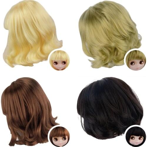NBL Blyth Doll Accessories for DIY Custom Doll Blyth, Blyth Doll Hair With Dome and Scalp Hair With Bangs and Partial Hairstyle