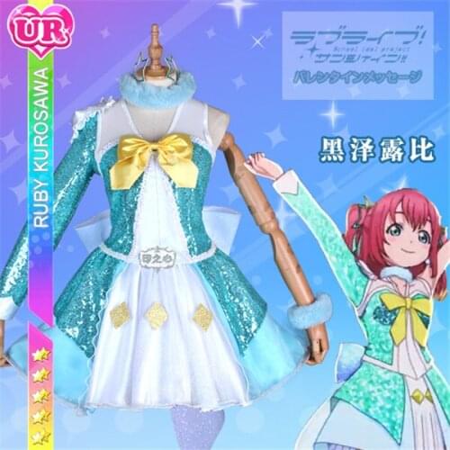 Aqours Love live Sunshine Cosplay Costume Christmas night awaken the power Ruby Kurosawa Top+Skirt lovely style full sets B