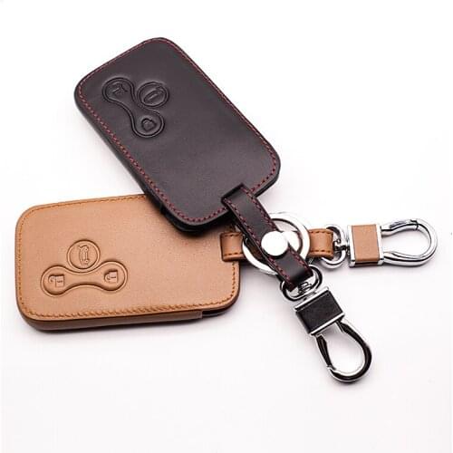 Car styling, 3 button lid leather car key cover for Renault Megane RS, landscape key shell shell card Car key box starline a93