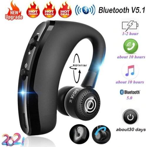 The New V9 Wireless Hands-free Bluetooth Earphones Voice Control Noise Reduction Stereo Suspension Headset for IOS Android
