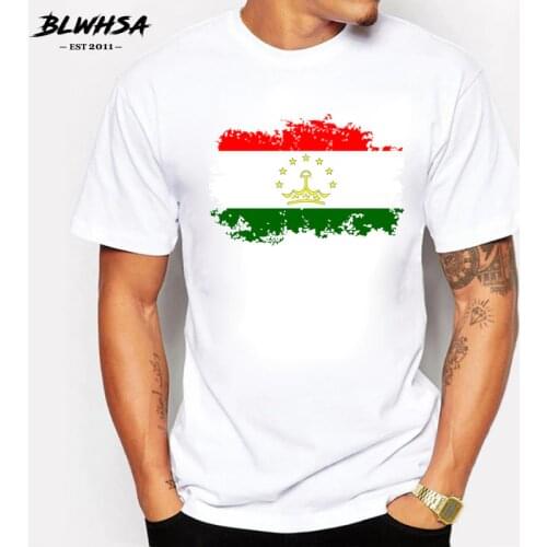 BLWHSA Tajikistan Summer T Shirt Diy Free Custom Made Name Number Men T-shirt Tajikistan National Flag Country Clothing