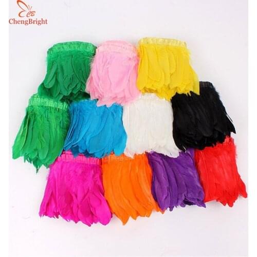 ChengBright Nice 10Yards Goose feathers Trim Fringe Diy Festive Stage Performance Decorative Craft Feather Trim Feather Ribbon