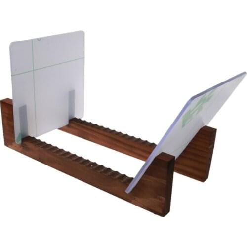 Wood Vinyl Record Storage Holder Stacks up to 50 Albums Wood Stand with Clear Acrylic Ends Modern Portable Record Racks
