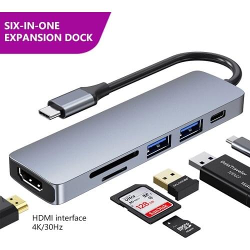 Six In One Docking Station Type C USB C HUB For MacBook Notebook Expansion Type-c Docking Station