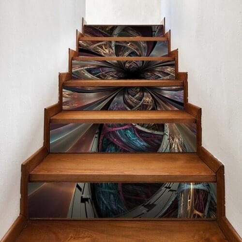 Print Art Picture 3D Abstract Pattern Stair Sticker DIY Home Decor Decals Self Adhesive Waterproof Mural For Bedroom Renovation