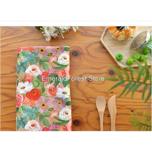 South Korea imported plain cotton fabric, digital Nordic print, handmade DIY clothing dress fabric 90cmx110cm