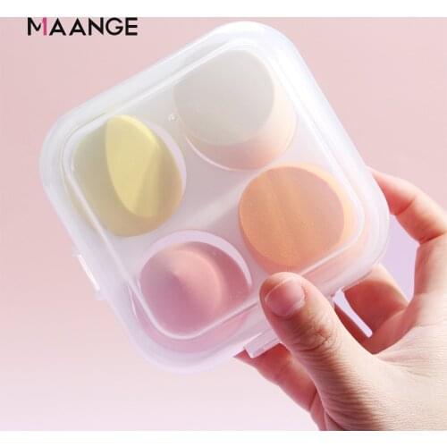 MAANGE 4Pcs Makeup Sponge Set Blender Foundation Concealer Blending Powder Liquid Cream Make Up Puff Cosmetics Tools With Box