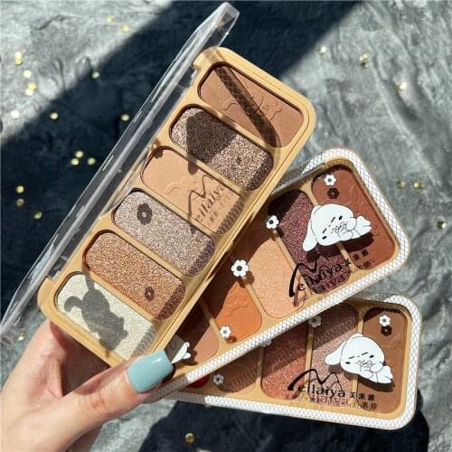 Matte Glitter Shimmer Eyeshadow Palette 6 Color Pearlescent Shine Metallic Pigmented Eyeshadow Pallete Makeup Palette Cosmetic