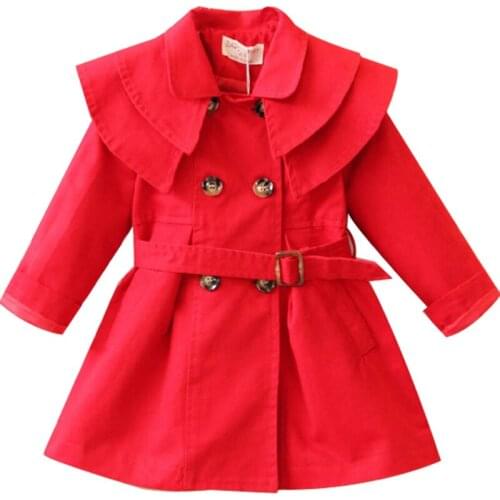 Fashion Girls Trench Coats Kids Windbreaker Girl Jacket Teenager 2-7 Years Outerwear Children Overall Children Clothing Outfits