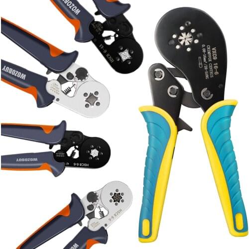 Terminal Crimping Tool Electricians Pliers Kit, HSC8 6-4A/6-6/VXC9 16-6 High-Precision Crimping Pliers, with 1200 Tube Terminal