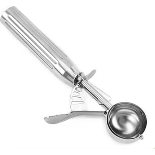 Stainless Steel Ice Cream Scoop with Trigger Fruit Cake Dough Cookie Ball Spoon Kitchen Gadgets