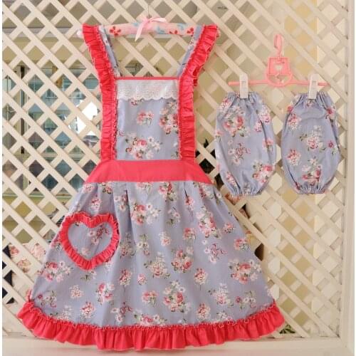 New Retro Floral Aprons for Women Cotton Aprons Cooking Kitchen Aprons Cleaning Apron Chef Bib Apron Dress Creative Gifts