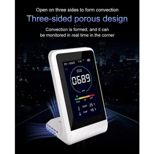 M89B CO2 Detector Semiconductor/infrared Temperature Humidity Monitor Porous Design High Accuracy Air Quality Monitor