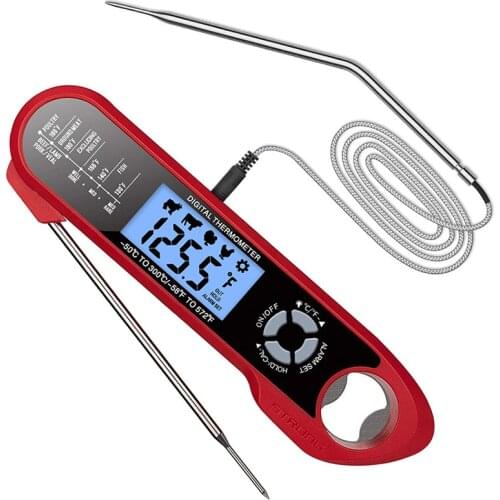 Portable Electronic Digital Thermometer Kitchen Accessories Sets Lengthened Probe Waterproof Barbecue Thermometer Outdoor Tools