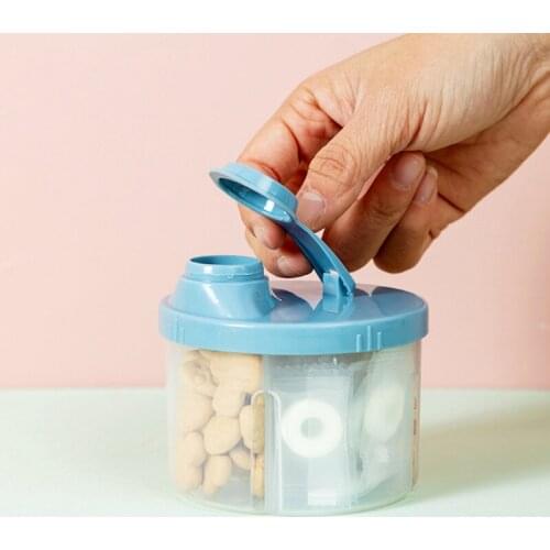 N1HB 4-Grids Portable Baby Food Storage Box Infant Essential Cereal Holder Milk Powder Organizer Kids Snacks Container
