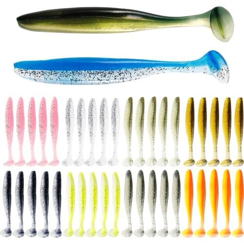 10pcs/Lot Fishing Jig Wobblers Soft Lures 75mm 50mm Easy Shiner Double Color Silicone Artificial Bait Swimbait Carp Bass Tackle