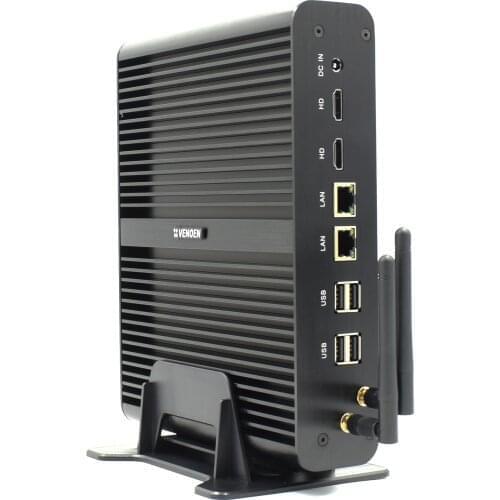 Hystou industrial MiniPc i5 5200U Dual Com 2 lan Portable Fanless computer Intel Core I7 5500U Linux Ubuntu Desktop I3 5005U