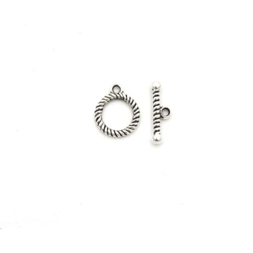 10 Set Antique Silver Spiral Circle OT Clasp Connector For Jewelry Making Bracelet Necklace Diy Accessories Needlework Wholesale