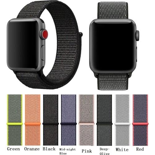 8pc/Lot Sports Woven Nylon Loop Strap for Apple Watch Band Wrist Braclet Belt Fabric-Like Nylon Band for Apple Watch Series1/2/3