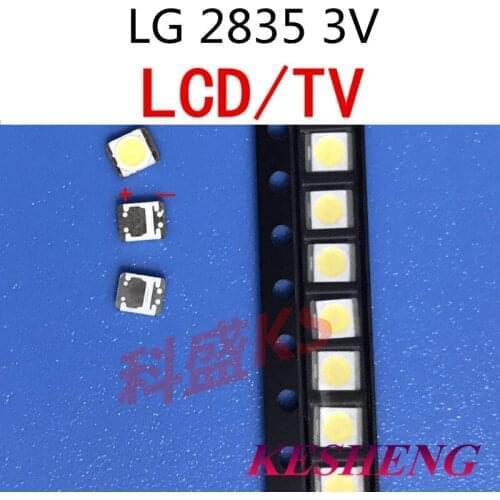 500PCS FOR LG Original LED LCD TV Backlight Application LED 3528 2835 1210 Light Beads Cool white High Power 1W 3V 110LM