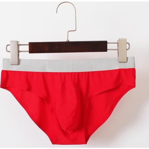 Hot Sale Men Breathable Ice Silk Triangle Underpants Perspective Erotic Sexy Low-waist Small Triangle Non-trace Briefs Underwear