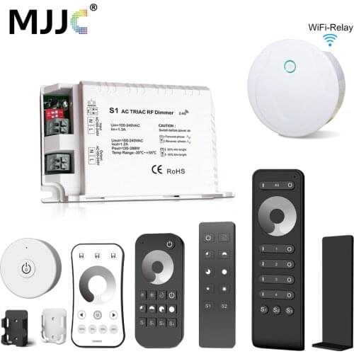 AC Triac Dimmer Smart Wifi RF 2.4G Wireless Remote LED Dimmer Switch 220V 230V 110V for Single Color Dimmable LED Light Lamp S1