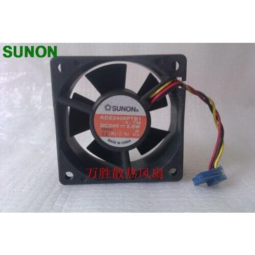 For Sunon KDE2406PTB1 6025 6cm 60mm DC 24v 2.6W server inverter cooling fan