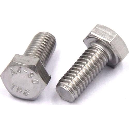 2~10Pcs M4 M5 M6 M8 M10 316 Stainless Steel Metric Threaded DIN933 External Hex Hexagon Head Cap Screw Bolt