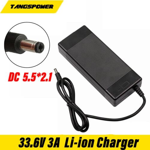100-240V 33.6V 3A Lithium Polymer Battery Charger 5.5MM * 2.1MM DC Portable Charger EU / AU / US Electric Bike Plug USA / UK