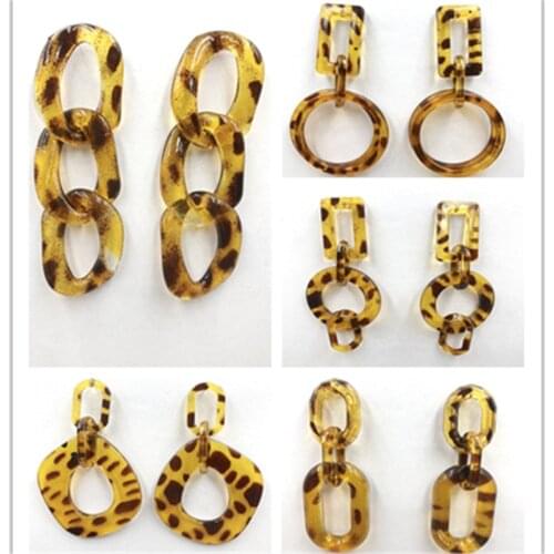 New Leopard stud earring For Women Party Jewelry Boho Elegant Shiny Acrylic Chain Statement Earrings