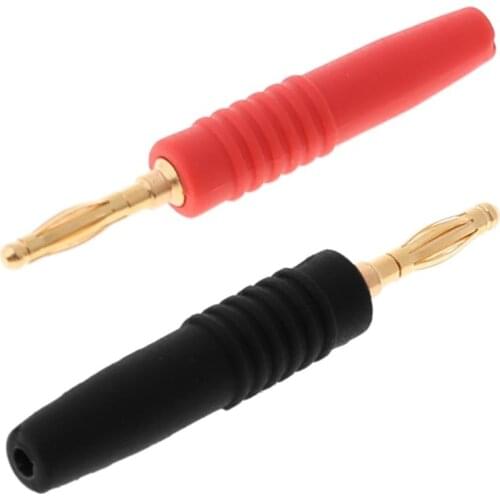 10pcs 2mm Wire Cord Solder Type Male Banana Plug Jack Connector Musical Speaker Cable Pin Adapter