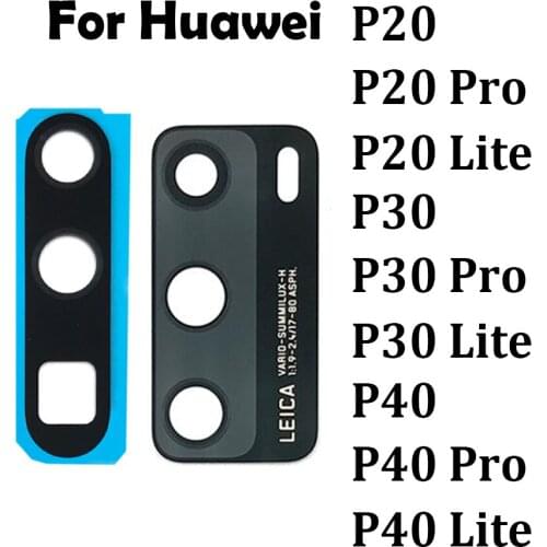 10pcs/lot For Huawei P30 lite P40 P20 P30 Pro Back Rear Camera Glass Lens Cover With Adhesive
