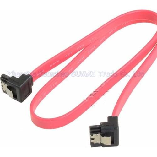 10pcs SATA hard drive data cable Double elbow 50CM