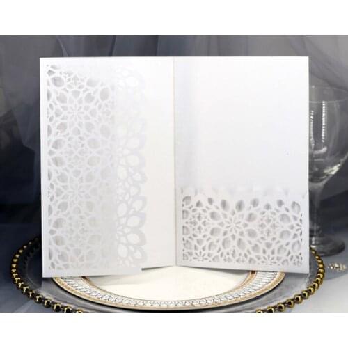 100PCS/LOT New Style Design Laser Cover 2PCS Inner Card And Envelope Laser Cut Wedding Party Invitation Card
