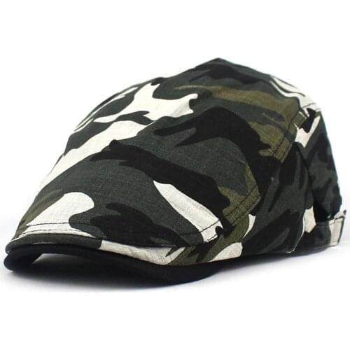 2020 Camouflage Newsboy Caps Men Cotton Flat Peaked Cap Women Painter Beret Hats 05