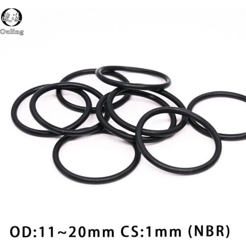 50PCS/lot Rubber Ring NBR Sealing O-Ring 1mm Thickness OD11/12/13/14/15/16/17/18/19/20mm O Ring Seal Nitrile Gasket Oil Rings