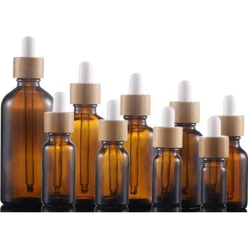 500pcs 5-100ML Mini Dropper Bottle Beauty Empty Amber Glass Bottles Essential Oil Container Case Refillable Travel Bottle Jars