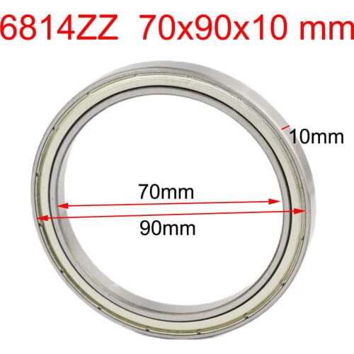 70mm 70*90*10 70x90x10 mm 6814Z 61814Z 61814-2Z 61814ZZ 6814ZZ metal shielded steel radial deep groove ball bearing
