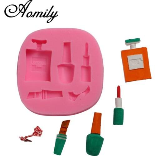Aomily Cosmetic Perfume Shape Silicone Molds Fondant Cake Chocolate Molds Birthday Cake Decorating Tools Baking Accessories