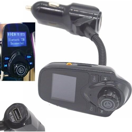 Car MP3 Audio Player Bluetooth FM Transmitter Wireless FM Modulator Car Kit HandsFree LCD Display USB Charger Cigarette Lighter