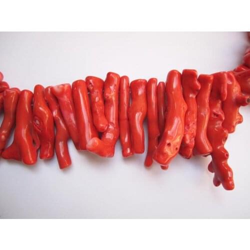 10x30~18x120mm Orange Coral Branch Loose Beads 8"