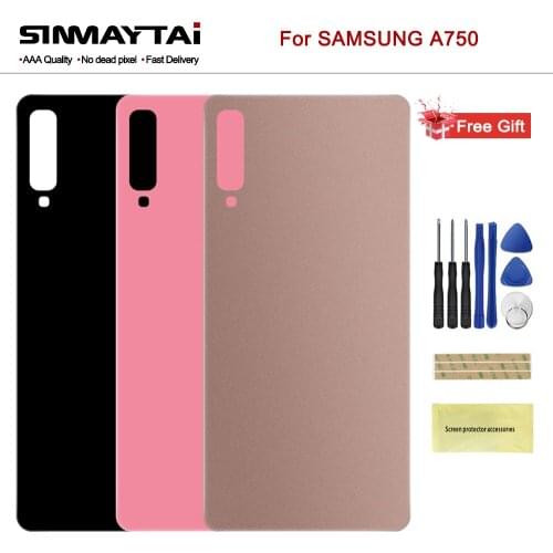 Cover For Samsung Galaxy A7 2018 Back Cover Battery Case Rear Door Housing Glass Panel Replacement Parts For Samsung A750 A750F
