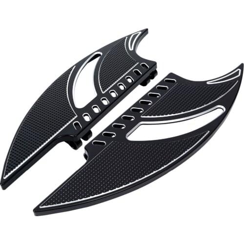 Black Driver Stretched Floorboards Footboard For Harley Touring Softail FLH FLD