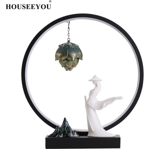 Incense Burner Backflow White Porcelain Hanjiang Lonely Shadow with Light Chinese Style for Home or Office Stick Holder