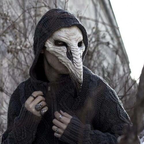 Halloween Plague Doctor Laser Eye Mask Steampunk Cosplay Props Hawk Bird Beak Latex Masks Halloween Party Costume Props Gifts