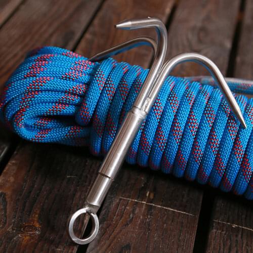 Survival Grappling Stainless Steel Hook Rock Climbing Claw Outdoor Carabiner Sal