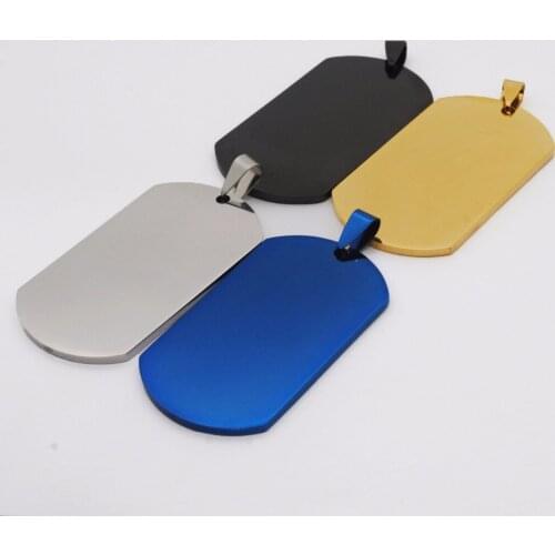 Hot Sale Fashion Women Men Dog Tags Pendant Color Stainless Steel Square Round Hearts Bone Water Drop Pendants NecklaceJewelry