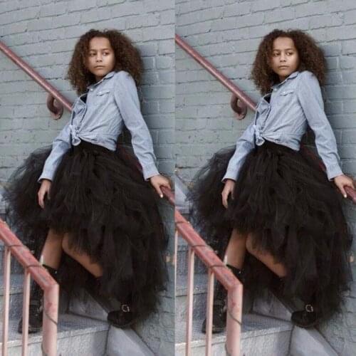 Fashion Maxi Skirts Tiered Front Short Back Long Extra Puffy Tulle Women Hi Low Custom Made